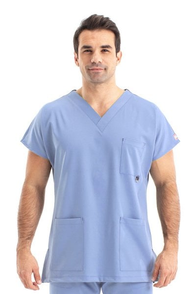 Dr Elastik Scrubs Likralı Pamuklu Erkek Açık Mavi