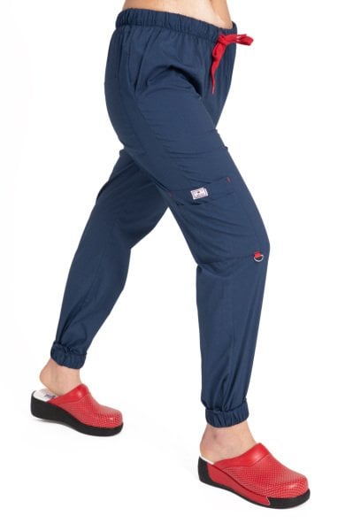 Dr Jogger Scrubs Likralı Koton Kumaş Kadın Açık Lacivert