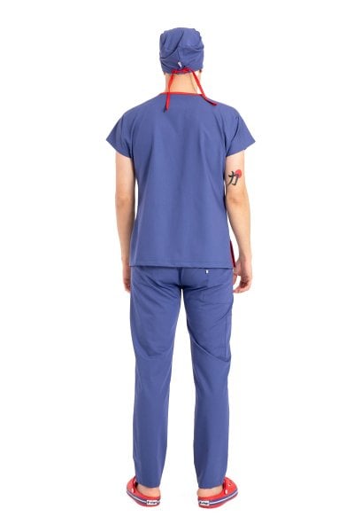 Dr Elastik Scrubs Likralı Pamuklu Erkek İndigo