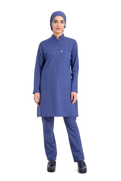 Likralı Pamuklu Tesettür Forma Tst-03 46/XXL - İndigo