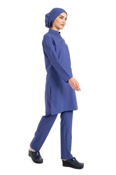 Likralı Pamuklu Tesettür Forma Tst-03 46/XXL - İndigo