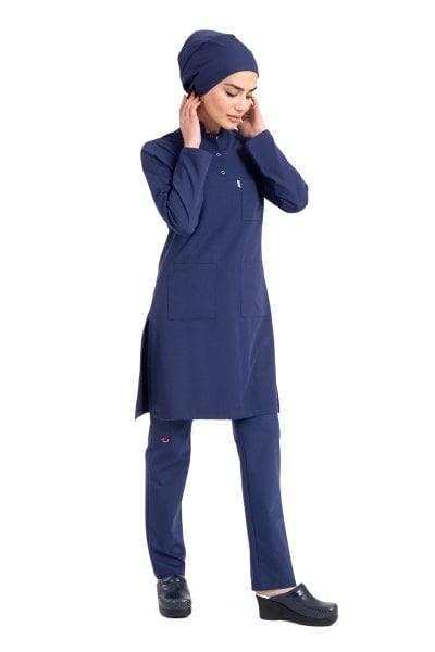 Likralı Pamuklu Tesettür Forma Tst-03 48/3XL Özel Sipariş - Açık lacivet