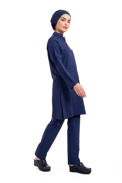 Likralı Pamuklu Tesettür Forma Tst-03 50/4XL Özel Sipariş - Açık lacivet