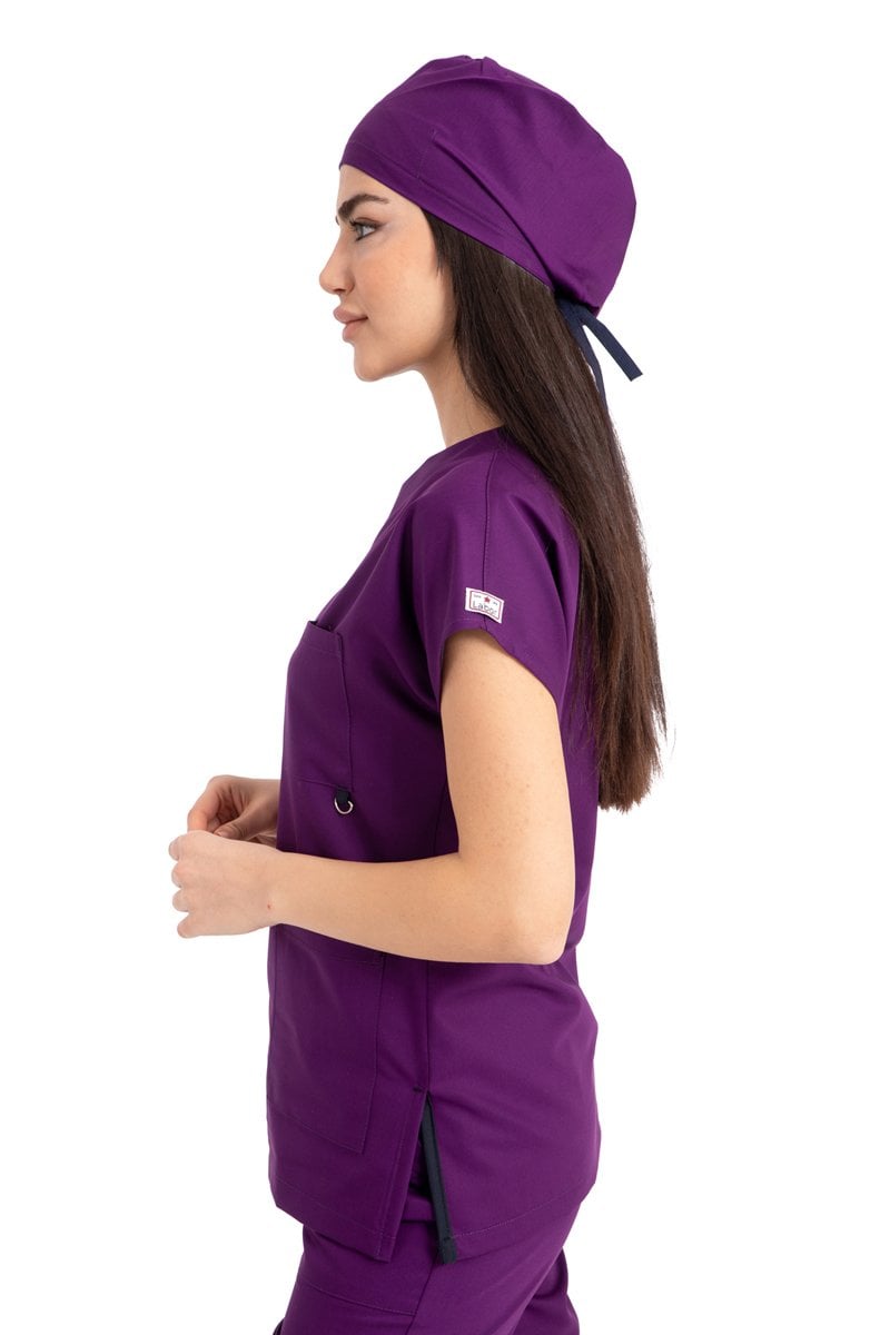 Dr. Elastik Likralı Bayan Cerrahi Nöbet Takımı Mor