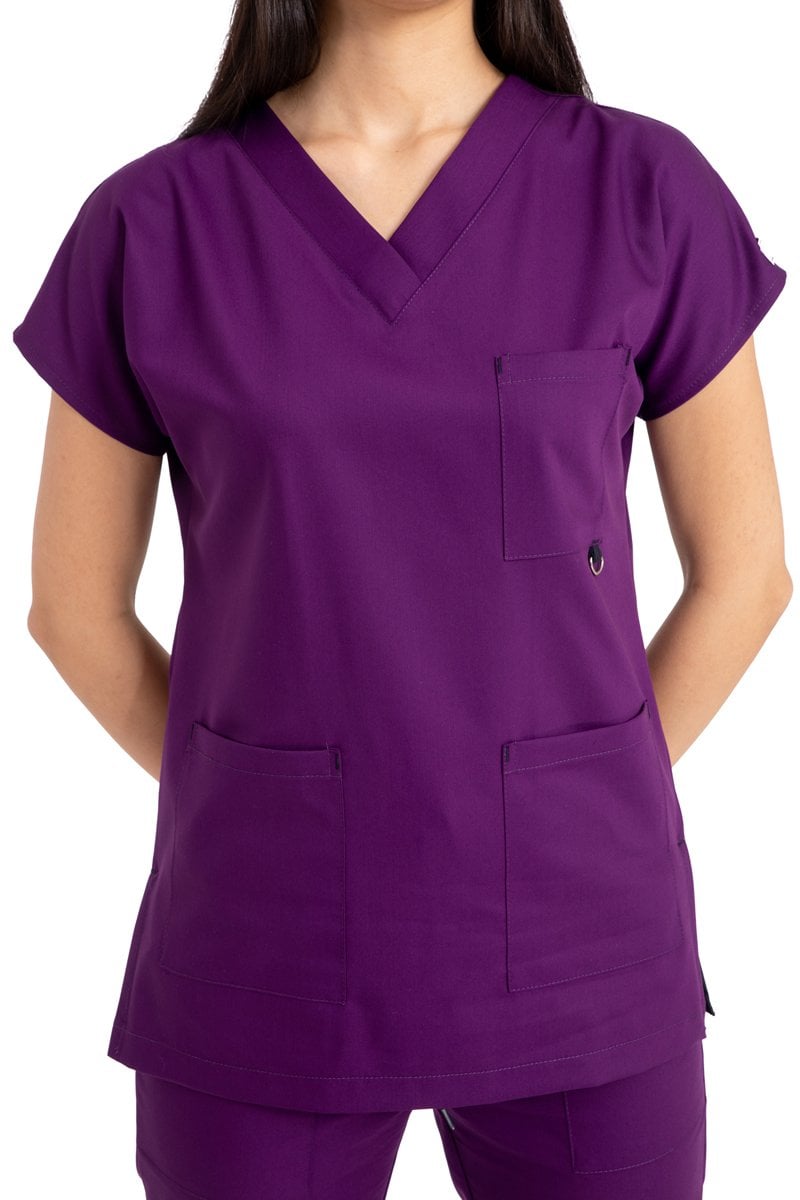 Dr. Elastik Likralı Bayan Cerrahi Nöbet Takımı Mor