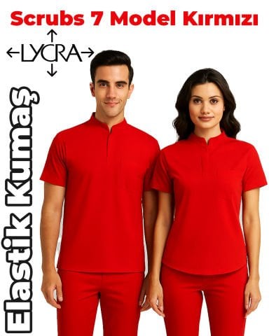 Scrubs Model 7 Tek Üst Elastik Kumaş Unisex