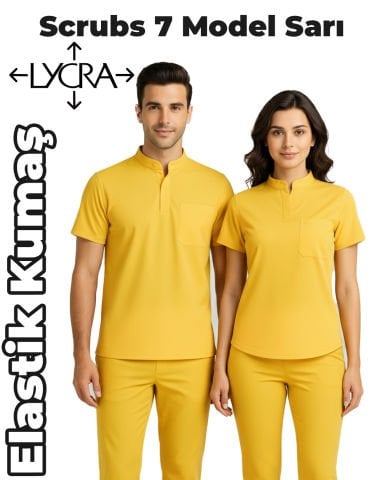 Scrubs Model 7 Tek Üst Elastik Kumaş Unisex