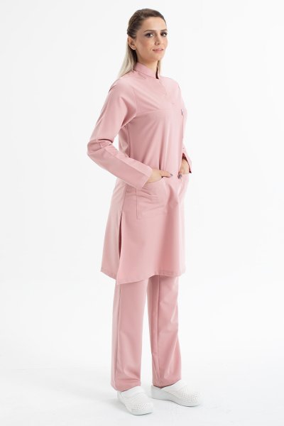 Likralı Pamuklu Tesettür Forma Tst-03 52/5XL Özel Sipariş - Pudra