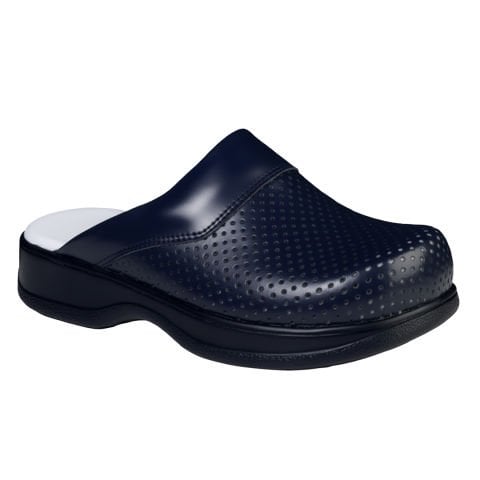 Kadın Sabo Terlik Lacivert Deri - 208 Model - Standart Topuk Anatomik (LABOR)