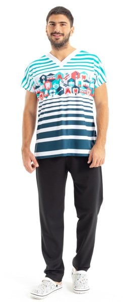 Diş Hekimi Desenli Erkek Üst Forma No:55 46/XS Erkek