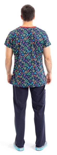 Renkli Yıldız Desenli Erkek Doktor Tek Üst N 9