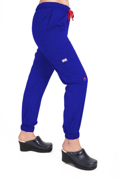 Dr Jogger Scrubs Likralı Koton Kadın Saks Mavisi