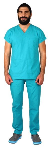 Dr Greys Model Cerrahi Forma Terikoton Erkek Benetton Yeşil Renk