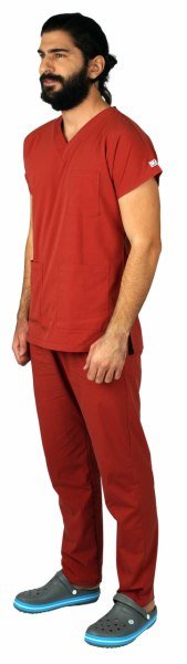 Dr Greys Model Cerrahi Forma Terikoton Erkek Kiremit