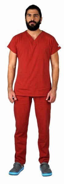 Dr Greys Model Cerrahi Forma Terikoton Erkek Kiremit