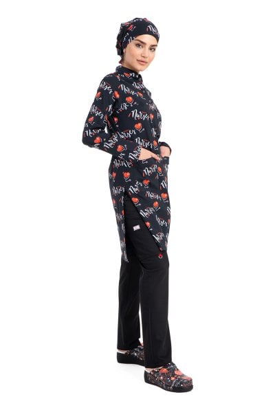 Tesettür hemşire forması nurse desenli Tst-03