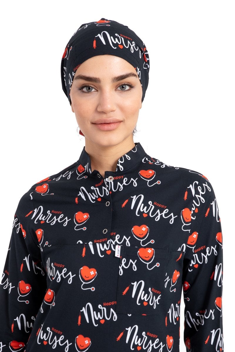 Tesettür hemşire forması nurse desenli Tst-03