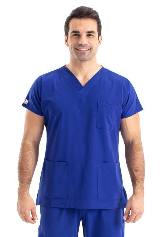 Dr Greys Model Cerrahi Forma Terikoton Erkek Saks Mavi Renk