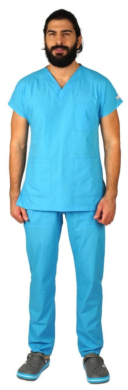 Dr Greys Model Cerrahi Forma Terikoton Turkuaz Mavi