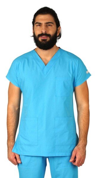 Dr Greys Model Cerrahi Forma Terikoton Turkuaz Mavi