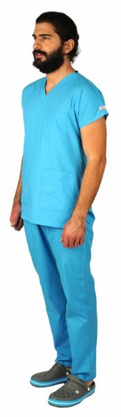 Dr Greys Model Cerrahi Forma Terikoton Turkuaz Mavi