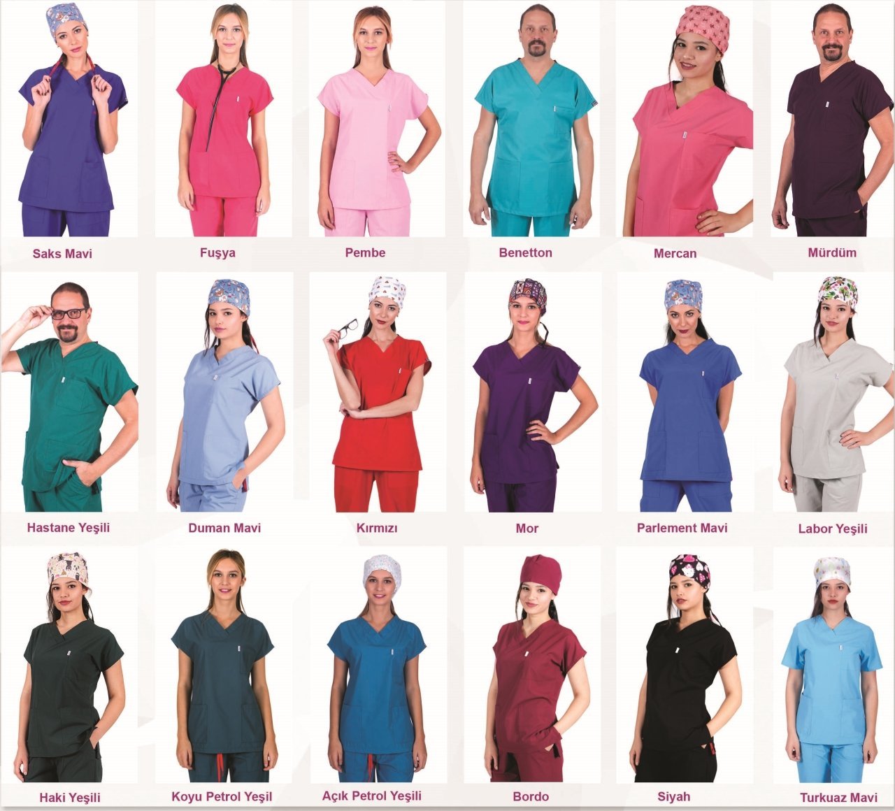 Dr.Greys Modeli Cerrahi Forma Bayan Takım Terikoton Kumaş Petrol Yeşili