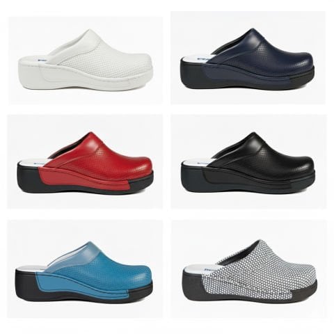 Kadın Sabo Terlik Orijinal Deri - Yüksek Taban Dolgu Topuk 209 Model (LABOR)