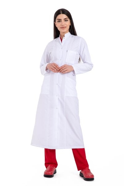Laboratuvar Önlüğü Kadın Uzun 120 cm Boy Hakim Yaka Bp11 46-2XL