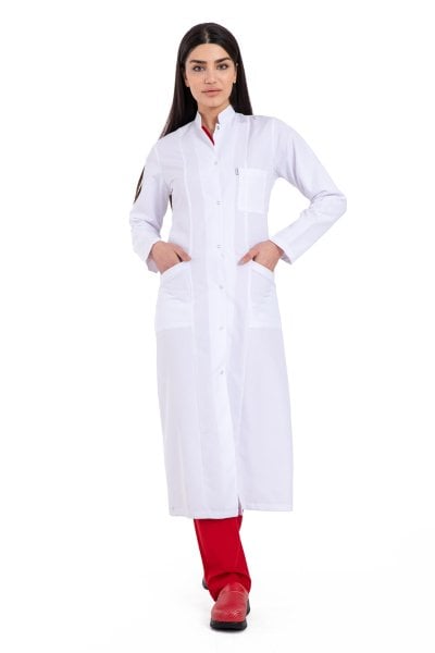 Laboratuvar Önlüğü Kadın Uzun 120 cm Boy Hakim Yaka Bp11 46-2XL