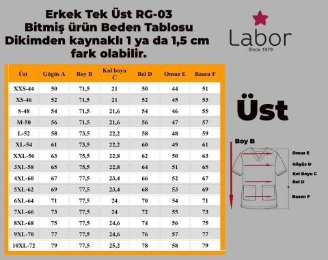 Likralı Pamuklu Erkek Cerrahi Üst Pati Dünyası Rg03