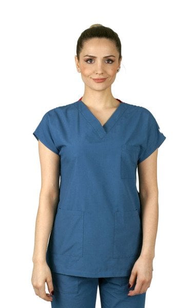 Dr Greys Modeli Cerrahi Forma Bayan Takım Terikoton Kumaş İndigo