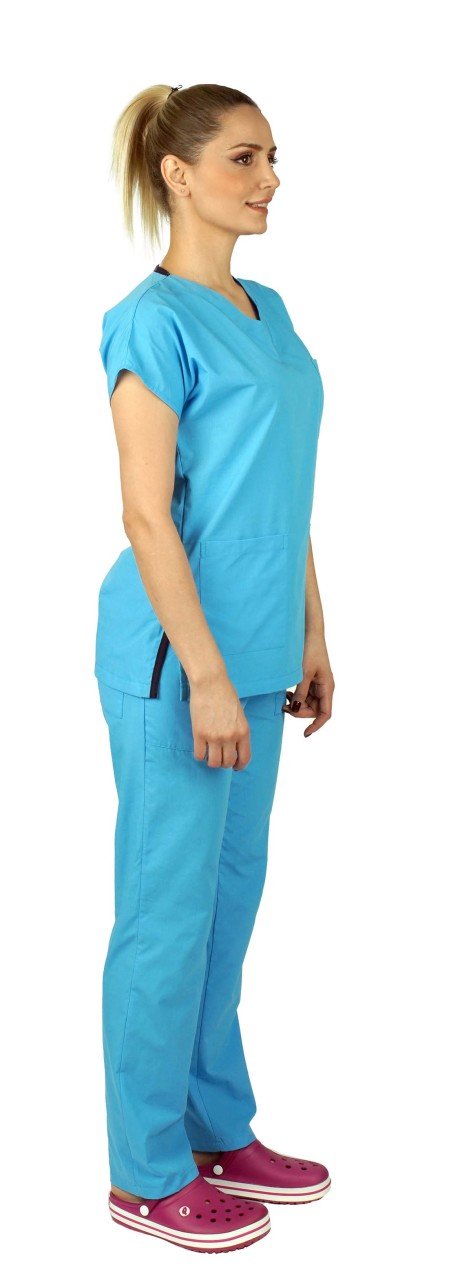 Dr Greys Modeli Cerrahi Forma Kadın Turkuaz Mavi