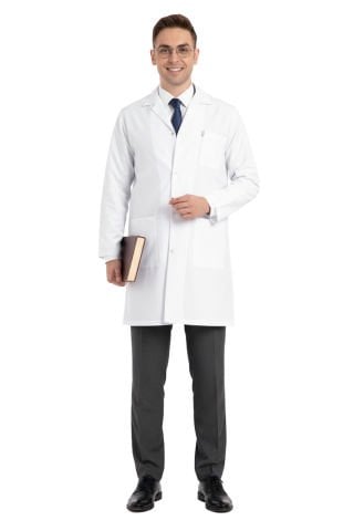 Labor Erkek Öğretmen Önlüğü / Beyaz Uzun Boy Ceket Yaka / EP-01 Model