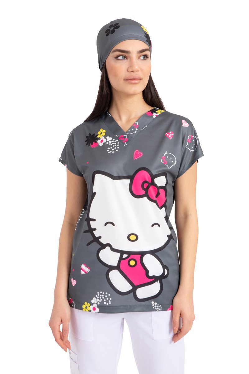 Cerrahi forma tek üst gri büyük kiti