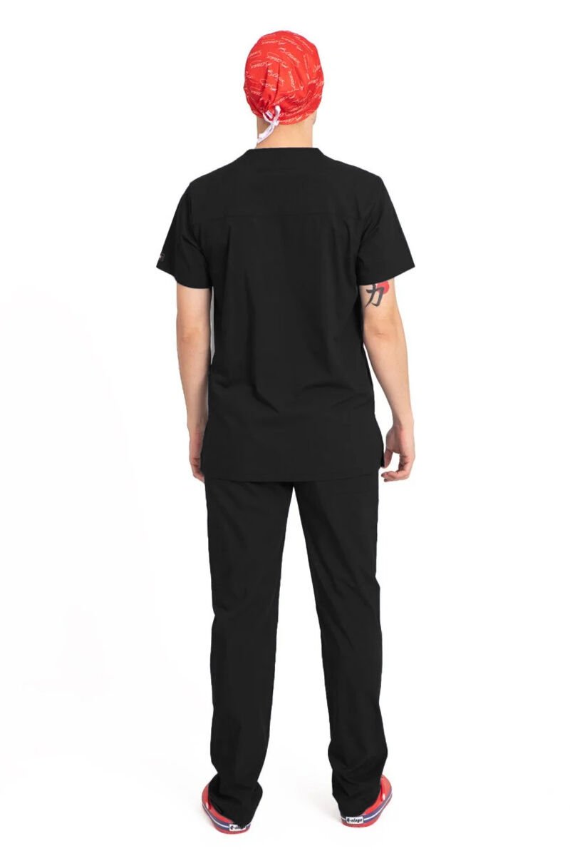 V Cerrahi Yaka Takım Terikoton İnce Kumaş Erkek Siyah