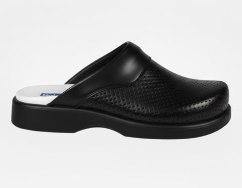 LABOR Erkek Siyah Deri Sabo Terlik 210 - Anatomik Taban (Sağlık Personeli)