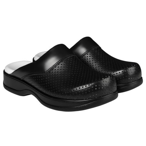 Kadın Sabo Terlik Siyah Deri - 208 Model - Standart Topuk Anatomik (LABOR)