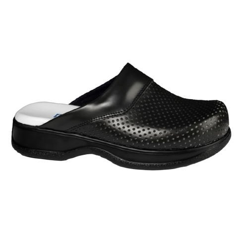 Kadın Sabo Terlik Siyah Deri - 208 Model - Standart Topuk Anatomik (LABOR)