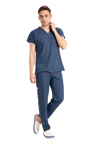 Dr Elastik Scrubs Likralı Pamuklu Kot Kumaş Erkek