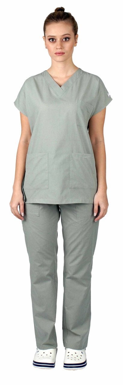 Dr Greys Modeli Cerrahi Forma Kadın Labor Yeşili Terikoton