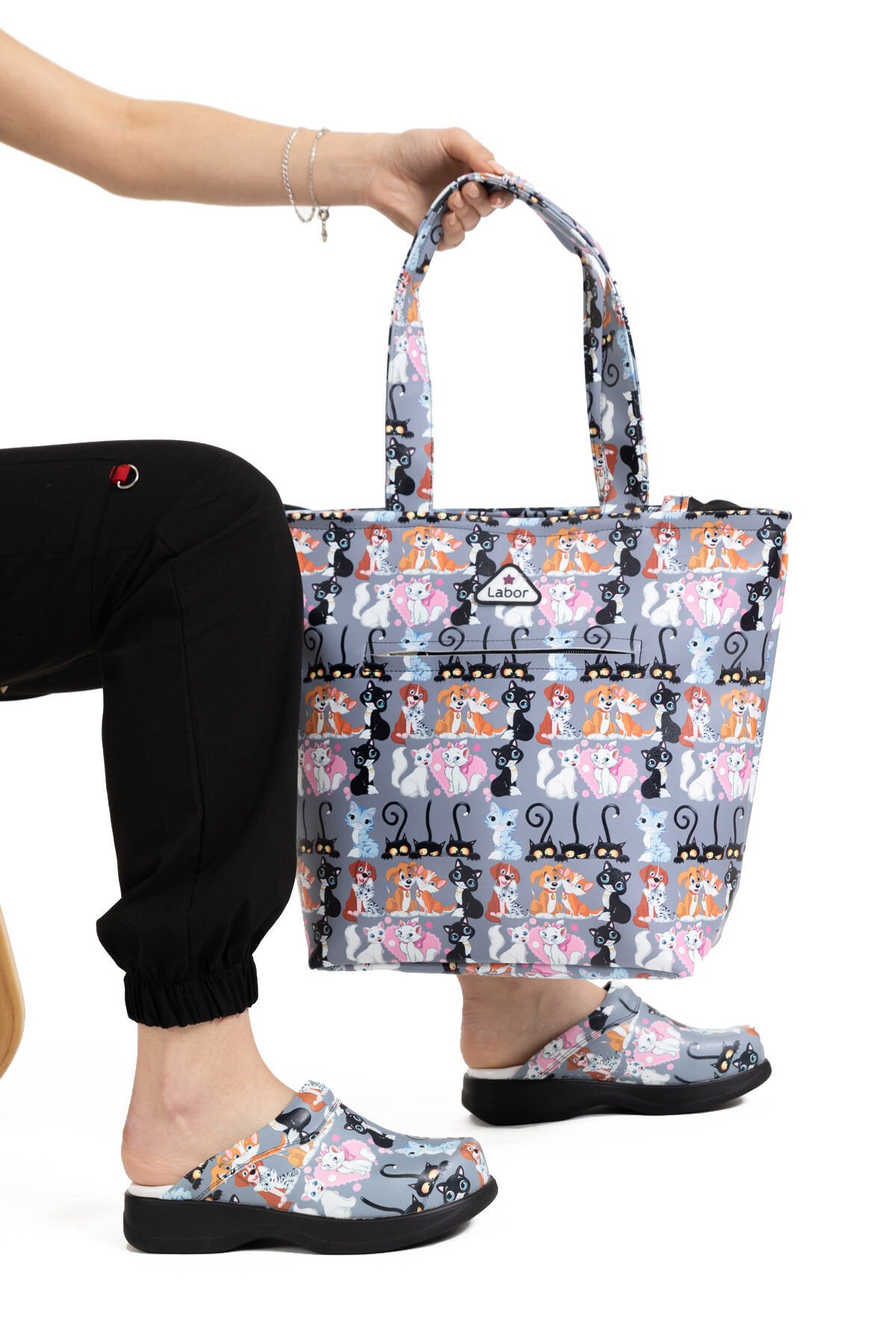 Dr Bag Kedi Desenli Çanta Kadın ve Erkekler İçin