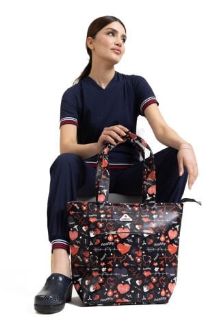 Dr Bag Kalp Tıp Desenli Çanta Kadın ve Erkekler İçin