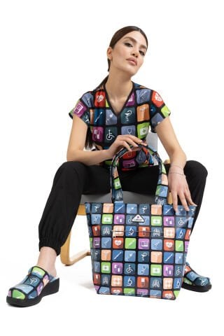 Dr Bag Tıp Dünyası Desenli Çanta Kadın ve Erkekler İçin