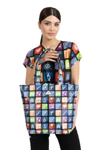 Dr Bag Tıp Dünyası Desenli Çanta Kadın ve Erkekler İçin