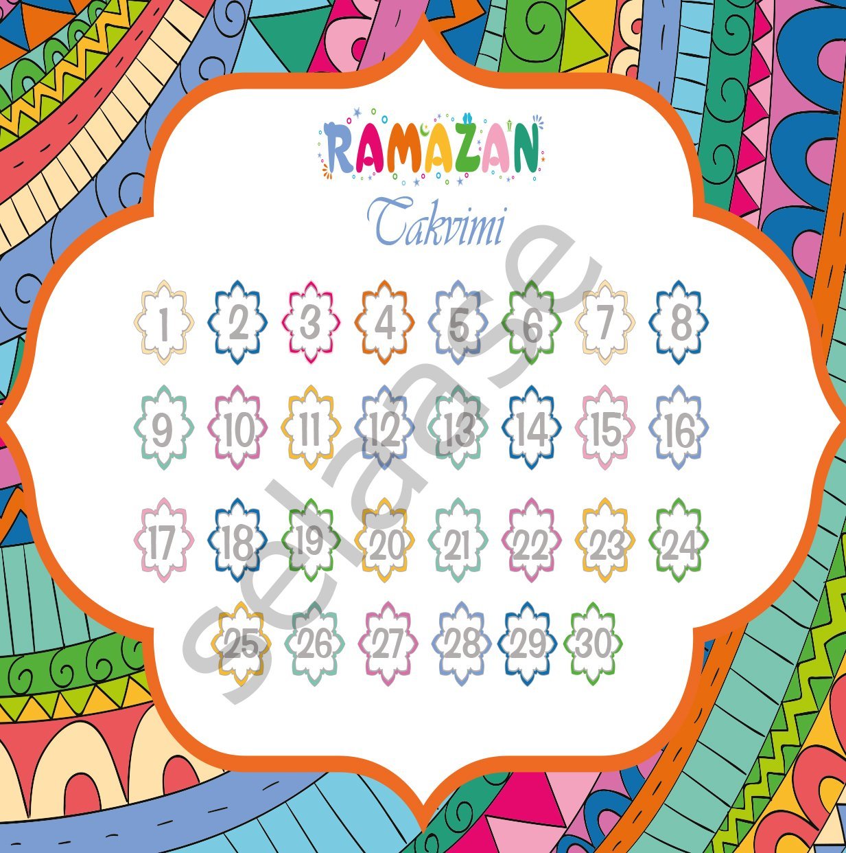 RAMAZAN TAKVİMİ Rengarenk