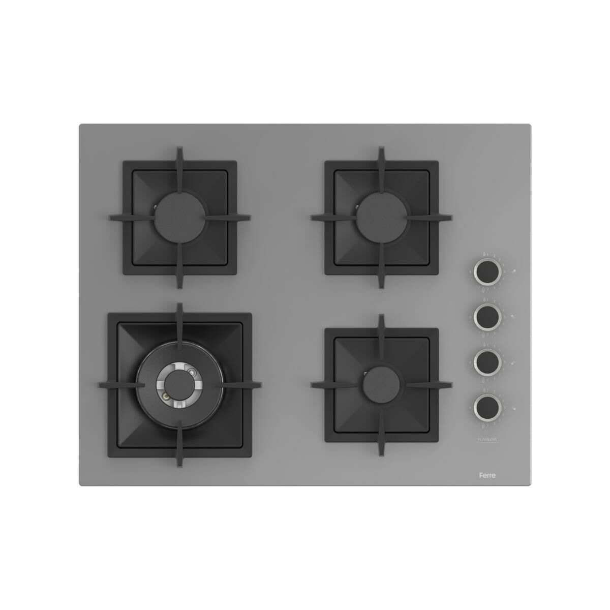 FERRE SC408-WFA FLAMEART GRİ BĞZ. DÖKÜM IZG. 65 CM CAM OCAK