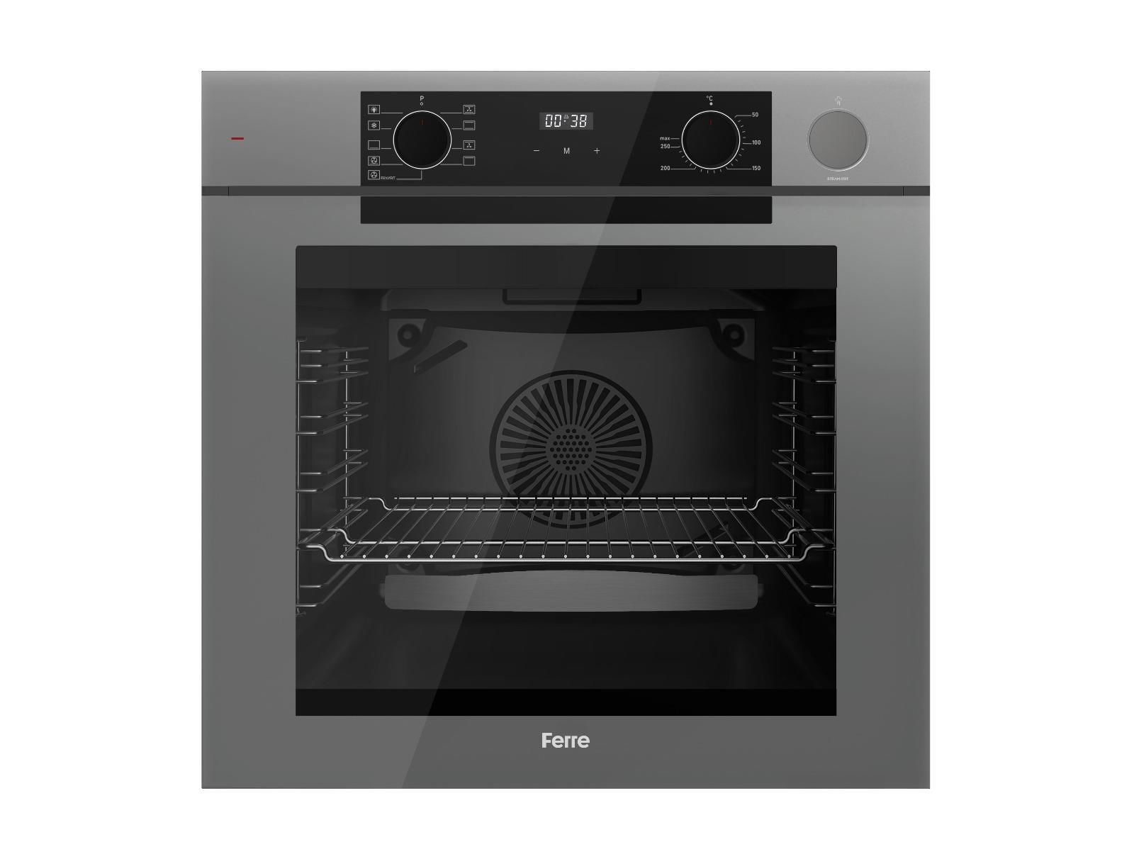 FERRE QEP64CPR STEAMART - FRYART SERİSİ GRİ ANKASTRE FIRIN (0+9 KONUM)