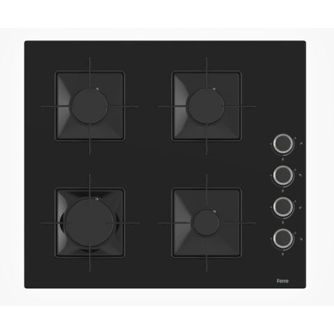 Ferre FLOWART  Serisi Siyah Set (SS205 + QBL63CS +D080 ) - Emaye Izgara