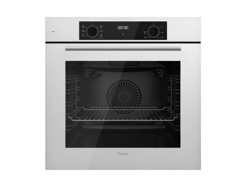 Ferre FLOWART-SILENTART Serisi Beyaz Set (SC406-WFA + QBL63CB +D081-SA ) - Döküm Izgara / 65 cm Ocak