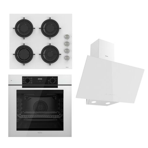 Ferre STEAMART-FRYART Serisi Beyaz Set (CS206 + QEP63CB +D078 ) - Emaye Izgara